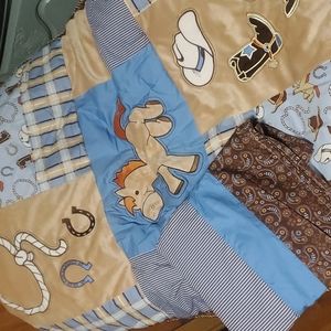 Cowboy Crib Skirt and Blanket set